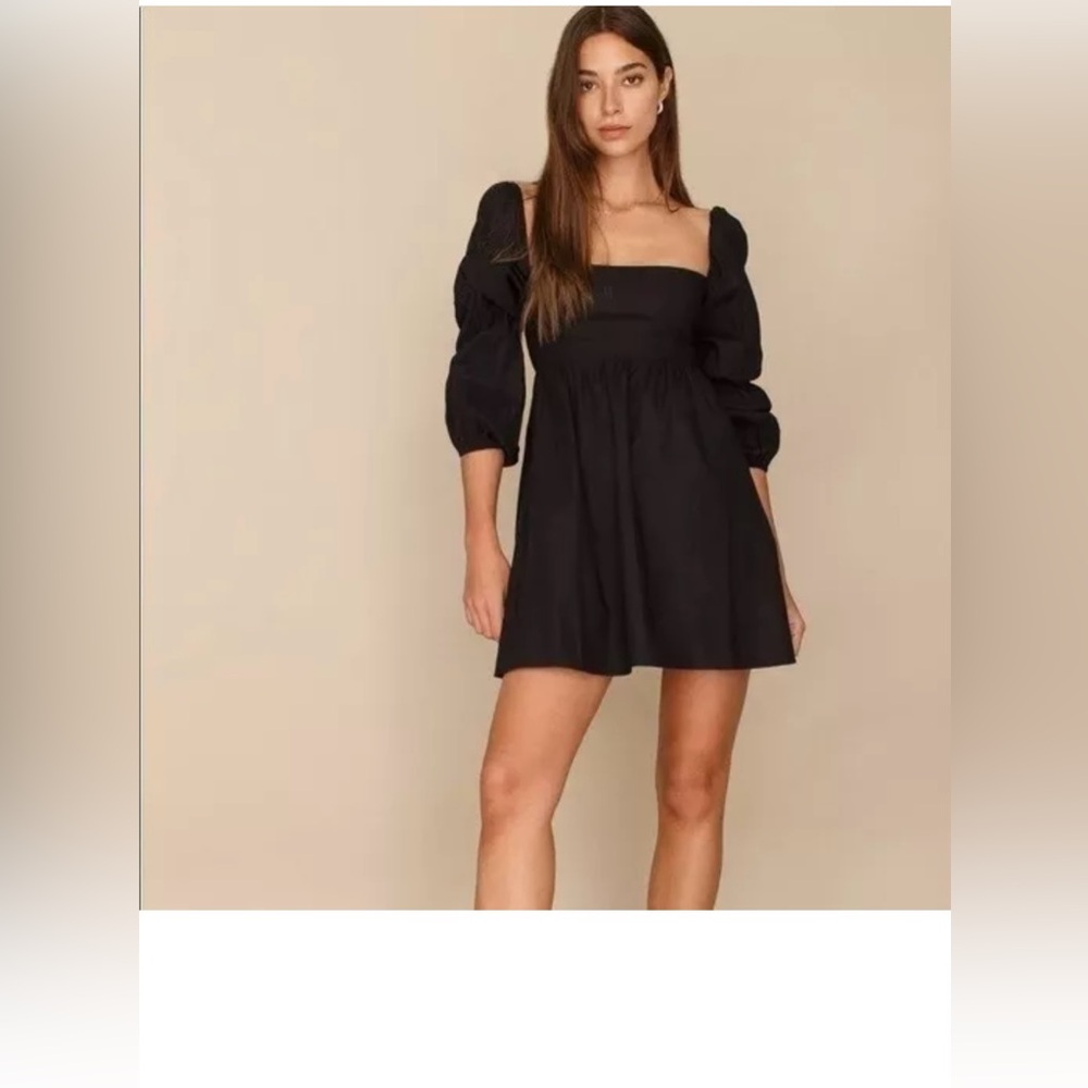 Reformation Michaela Long Sleeve Mini Babydoll Dress